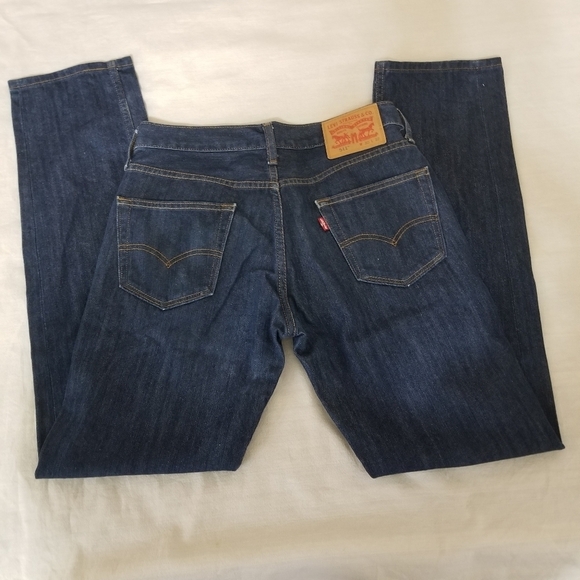 Levi's Men's Slim Cotton Jeans - Dark Blue Size 30 - Picture 2 of 15